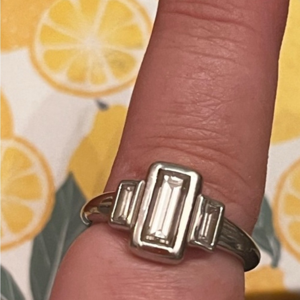 1.3 Carat Weight Elongated Step Cut Diamond Ring
